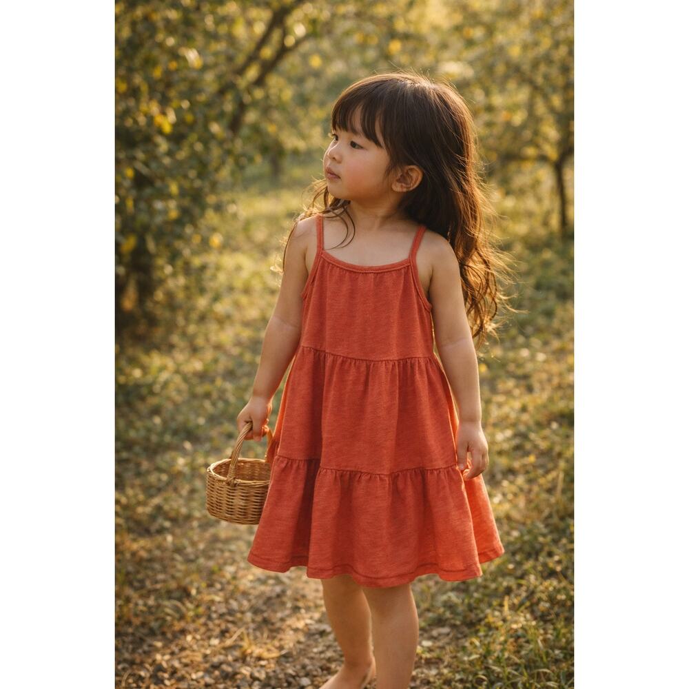 Pumpkin Spiced Kisses Tiered Twirl Minimalist Maxi Dress 2-4yr